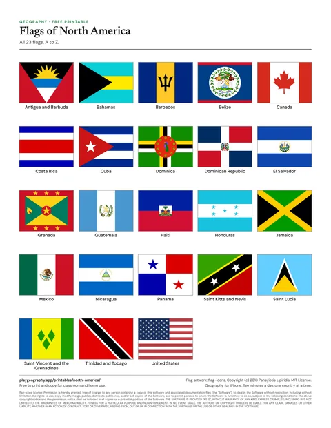 Preview of the Flags of North America sheet