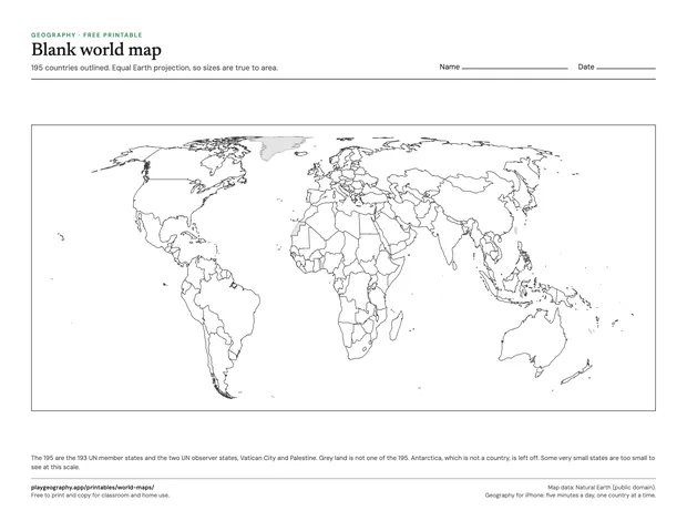 Preview of the Blank world map sheet